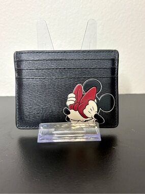 Kate Spade: Disney Black Card Holder with Minnie Mouse Accent